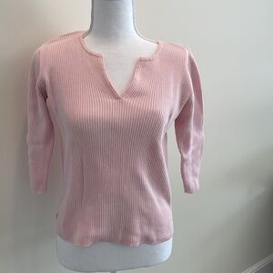Ladies Gap Light Pink Ribbed Top Medium Vintage Y2K